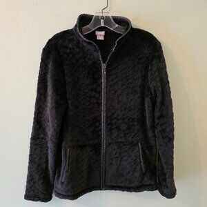 Chico's Zenergy Black Leopard Print Jacket, Chico's size 0, Like New